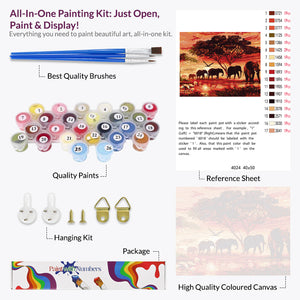 African Elephant Paint by Numbers