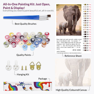 An Elephant Mother's Love Paint by Numbers