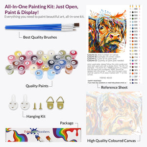 Color Splash Cow Paint by Numbers