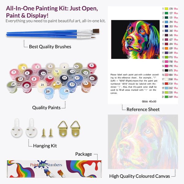 Buy Colorful Dog Face Paint by Numbers in UK