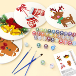 Load image into Gallery viewer, Cozy Christmas Characters 4-Pieces Paint by Numbers Placemat
