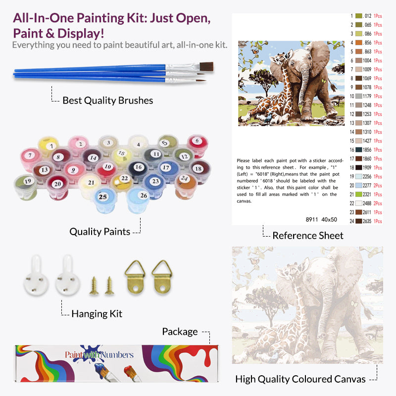 Happy in the Jungle Paint by Numbers