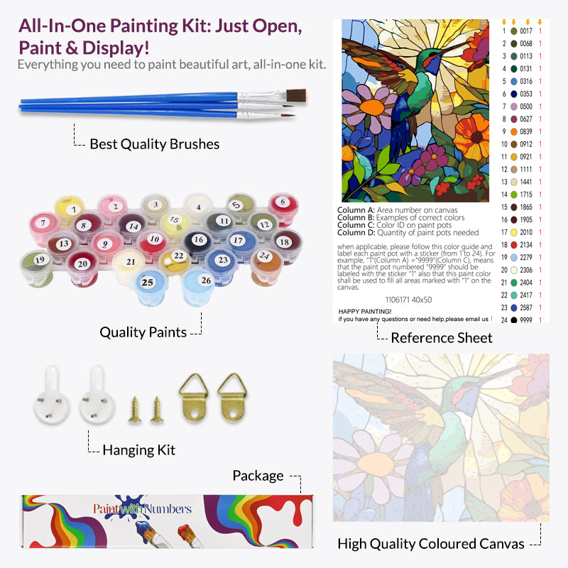 Humming bird Harmony Paint by Numbers