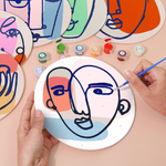 Load image into Gallery viewer, Minimalist Face Designs 6-Pieces Paint by Numbers Placemat
