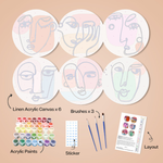 Load image into Gallery viewer, Minimalist Face Designs 6-Pieces Paint by Numbers Placemat
