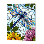 Load image into Gallery viewer, Stained Glass Dragonfly &amp; Blossoms Paint by Numbers
