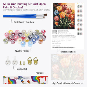 Sunset Tulip Garden Paint by Numbers