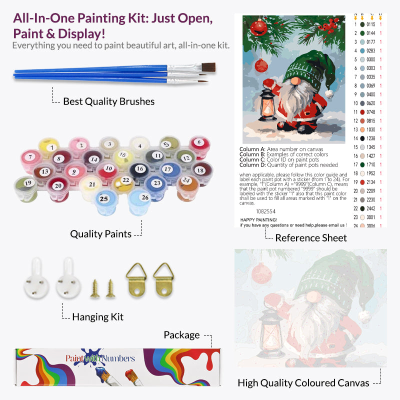 Winterlight Magic Gnome Paint by Numbers