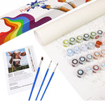 Load image into Gallery viewer, Stained Glass Dragonfly Blossoms Paint By Numbers
