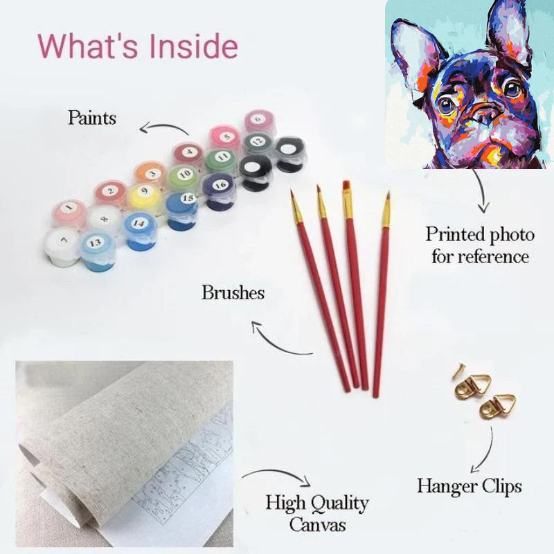Colorful Pup Paint by Numbers