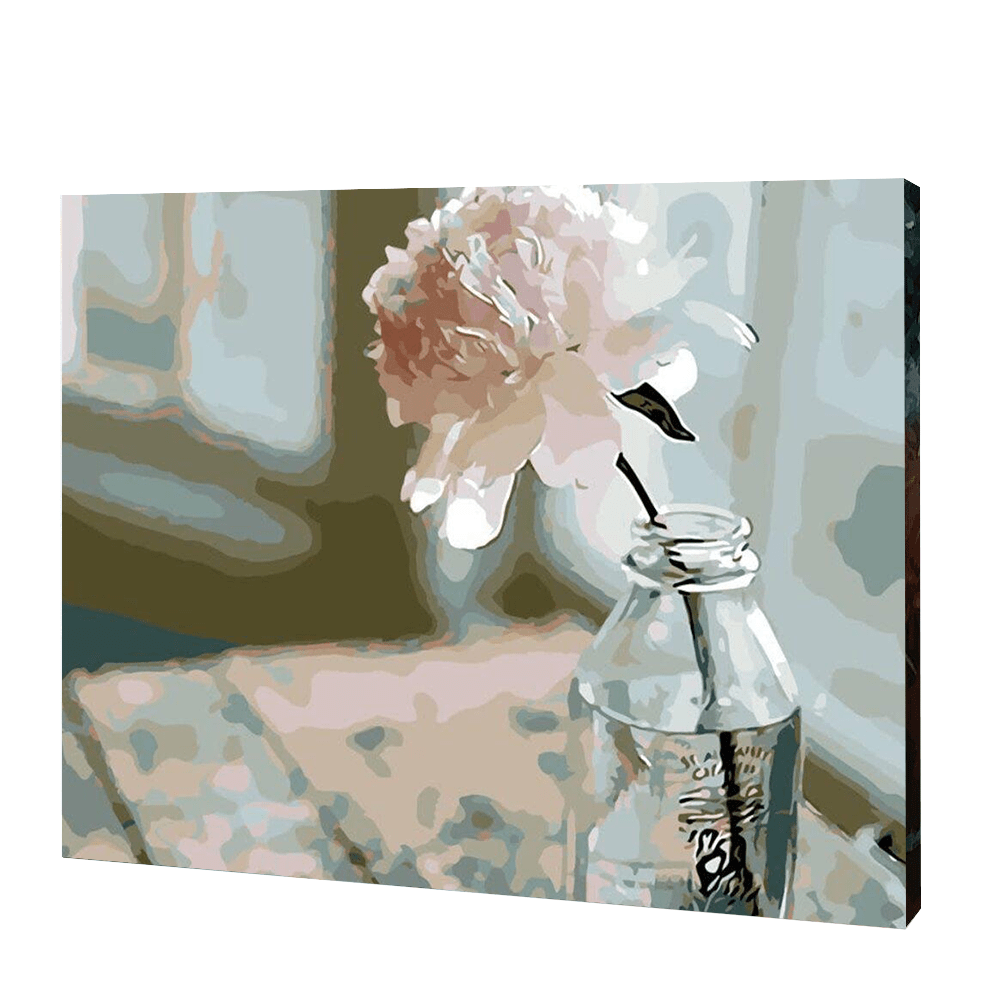 Rose In A Glass Bottle , Paint By Numbers